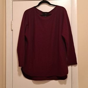 Charter Club 2 ply Shirttail Cashmere Sweater. SzL. Relaxed Fit Look. NWT